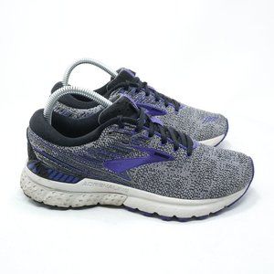 Brooks Womens Adrenaline 19 Purple Gray Black Lace Up Size 7.5 B (Medium Width)